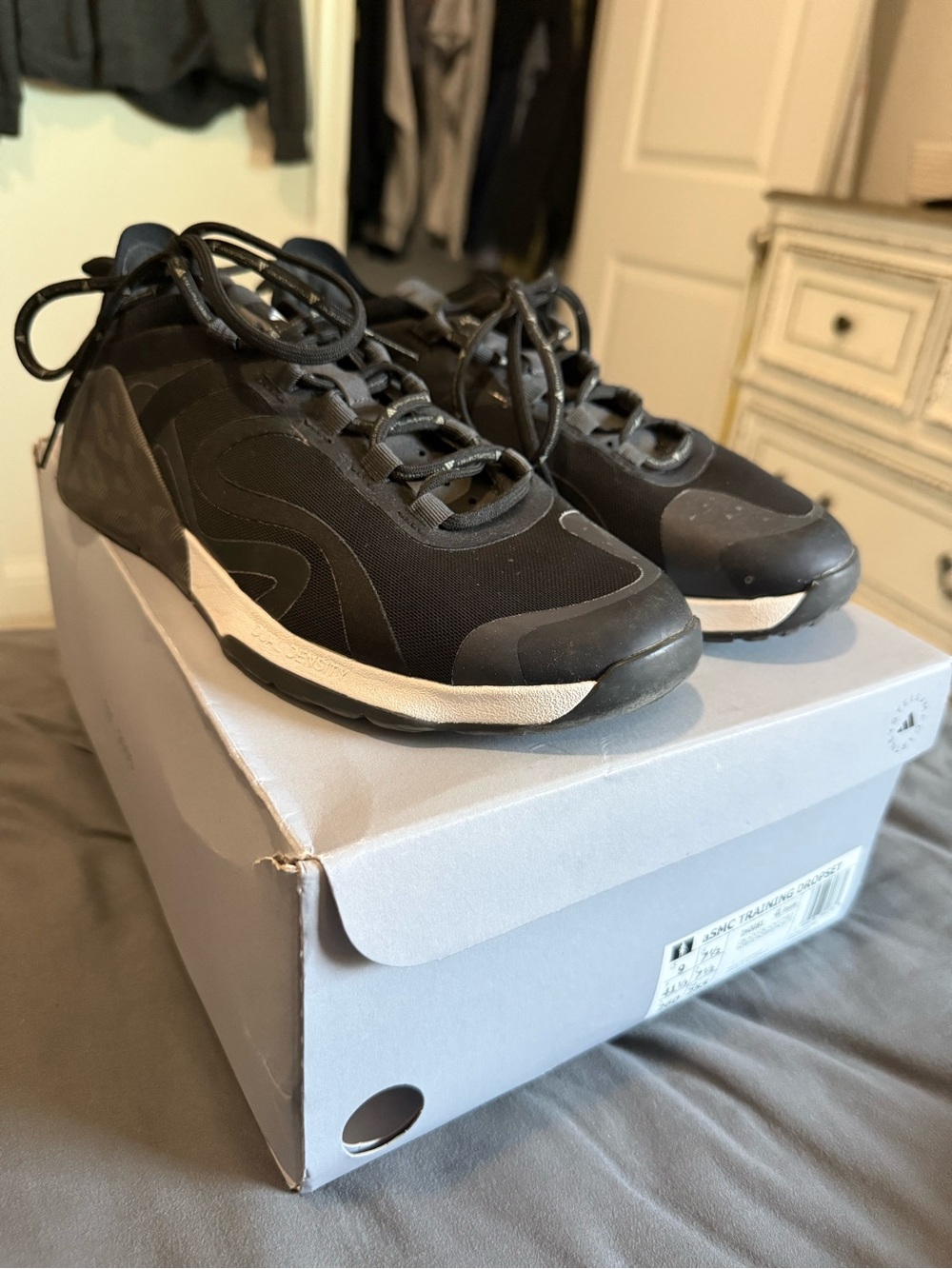 Adidas by Stella McCartney NIB Training Dropset Sneakers in Black Size 9